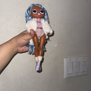 Fashion Doll with Blue Hair and White Outfit